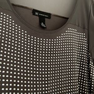 INC grey rhinestone top